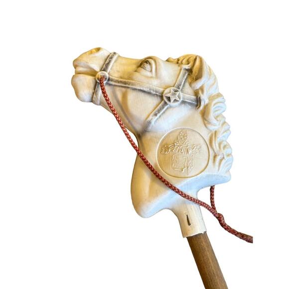 Vintage Wooden Blow Mold Hobby Horse Head Stick 34" Long - Picture 8 of 9